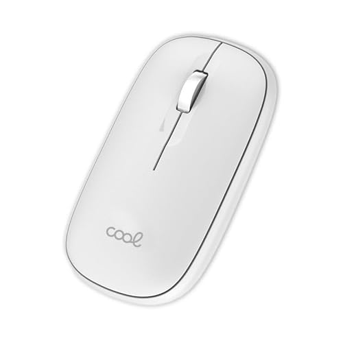 Cool Slim Kabellose Maus, leise, 2-in-1 (Bluetooth + Adap. USB), Weiß von Cool