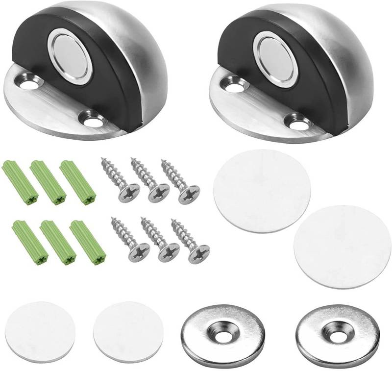 COOL-i ® Bodentürstopper Edelstahl Türstopper, Selbstklebender Metall Magnet Türstopper, für Glastüren Balkontüren 2er Set von COOL-i ®