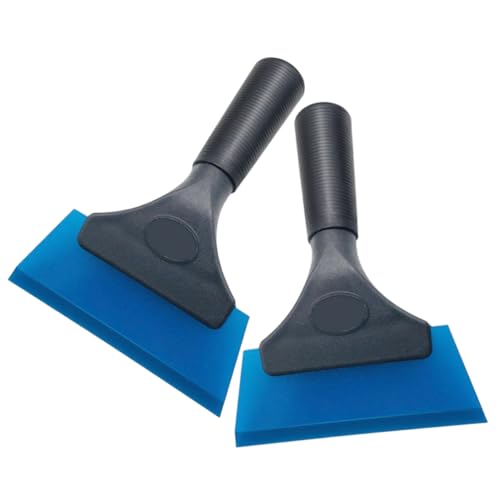 COOLHIYA 2 Stück Teiliges Auto Folien Schaber mit Schwarzem Kunststoffgriff Dreieckiger Squeegee für Blasenentfernung und Wasserreinigung bei Fensterfolien und Fahrzeugaufklebern von COOLHIYA