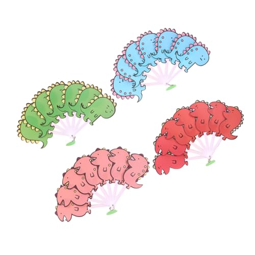 COOLHIYA 4 Stück Teiliges Faltbarer Kunststofffächer Leichter Dekorativer Sommer-handfächer Zusammenklappbar Modisch für Damen und Mädchen als oder Reiseaccessoire Farblich von COOLHIYA