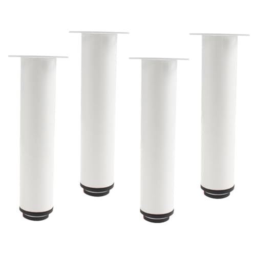 COOLHIYA 4 Stück Verstellbare Möbelbeine Metall Höhenverstellbar für Sofa Schrank und Tisch Robuste und Elegante Möbelfüße für Unebene Böden Weiß von COOLHIYA