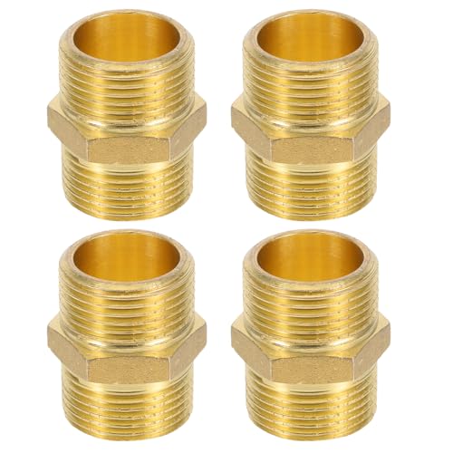 COOLHIYA 4 stücke Messing Gerade Rohr Fitting Adapter Kupfer Rohr Für Wasser Rohr Reparatur Sanitär Koppler Für Küche Bad Und Garten 3/4 zoll von COOLHIYA