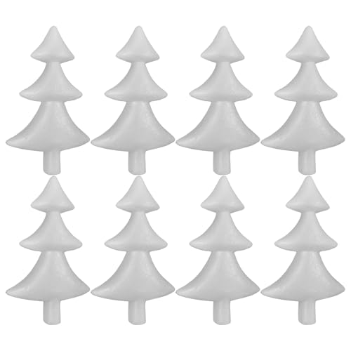 COOLHIYA 8-teiliges Schaumstoff-Baumdekor: DIY-Weihnachtsschmuck-Set – 27 cm große Schaumstoff-Halbbäume für die Dekoration zu Hause und für Partys – leicht zu bemalendes von COOLHIYA