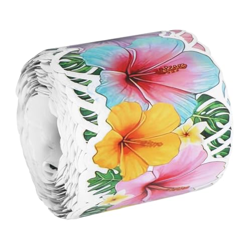 COOLHIYA Boho Tropische Pinnwand Bordüre mit Blumen und Blattmustern Selbstklebendes Dekoratives Rahmenpapier für Klassenzimmer Einfach Anzubringen Langlebig Frühling Sommer Dekoration von COOLHIYA