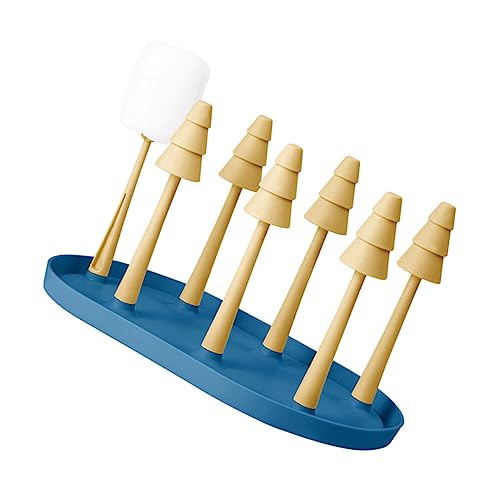 COOLHIYA Draining Cup Stand aus Sicherem Praktischer Wasserablauf Becherhalter für Küche Belüfteter Tassenständer Langlebiger Organizer für Gläser Teetassen und Flaschen Blau Gelb von COOLHIYA