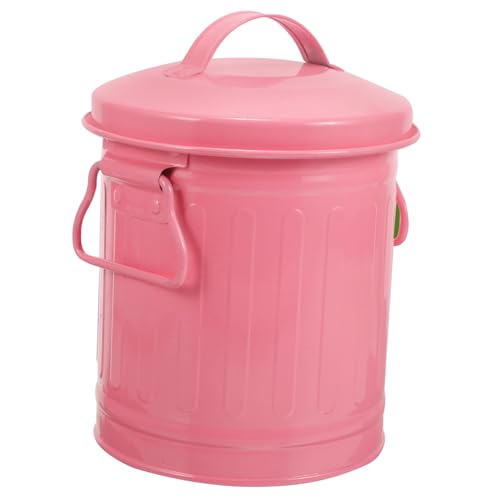 COOLHIYA Kleiner Tisch Mülleimer aus Robustem mit Deckel Vielseitiger Desktop Abfalleimer und Blumentopf im Minimalistischen Stil für Büro Wohnzimmer Schlafzimmer und Küche von COOLHIYA