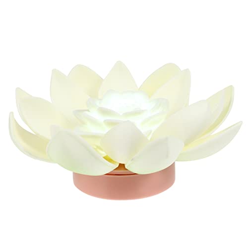 COOLHIYA Lotus-laterne Teich Kerze Sonnenlicht Hochzeitsdekoration Wasserlaternen Solarbetriebene Lotusblume Schwebendes Lotuslicht Solar-poolbeleuchtung Lampe Den Weiß Seerose Led von COOLHIYA