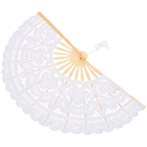 COOLHIYA Lace Faltfächer Hochwertiger Spitze Leicht und Tragbar Vintage Europäischer Stil für Hochzeiten Partys und Fotoshootings Dekorative Accessoires für Damen von COOLHIYA
