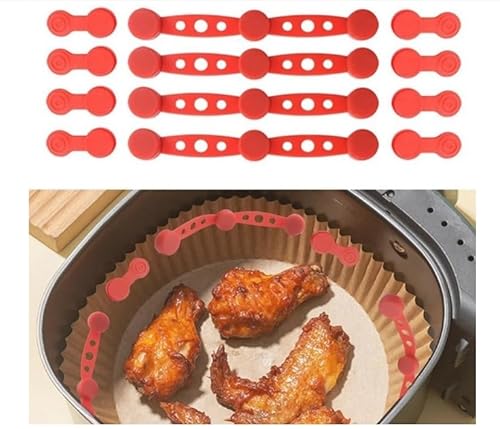 4Pcs Air Fryer Magnet Silikon Schnalle Set, Zubehör Für Heißluftfritteusen Backpapier Befestigungsschnalle, Verhindern Einweg Papier Liner Von Der Abdeckung Von Lebensmitteln von COONE