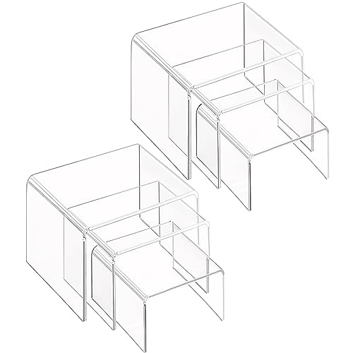 6 Stück Acryl Erhöhungen für Display, Vitrine Klar Kuchen Ständer Regal für Süßigkeiten Dessert Tischdekorationen von COONE