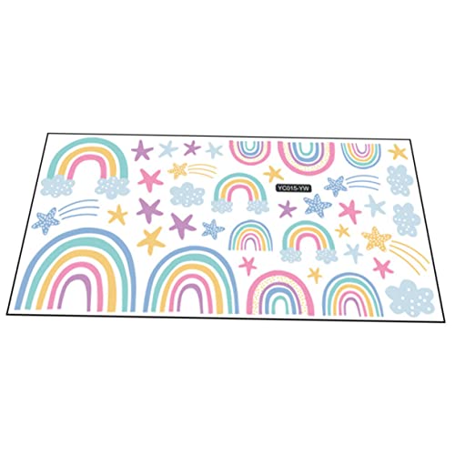 COOPHYA 1 Blatt Glow in the Dark Rainbow Wandaufkleber kinderzimmer wandsticker wall stickers for kids room Regenbogen-Wanddekoration Pastell-Regenbogen-Dekor nachts Applikationen PVC von COOPHYA