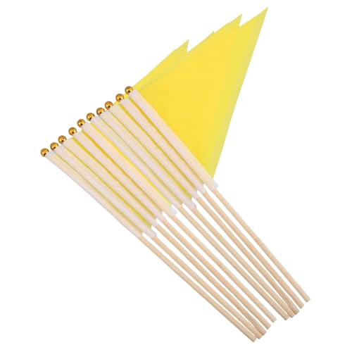 COOPHYA 10 Stück Bambusmastflaggen Kleine Wehende Flaggen Gartenflaggen Für Den Außenbereich Rasenmarkierungsflaggen Mini Rote Flaggen Mini Fahnenmast Einfarbige Flaggen von COOPHYA