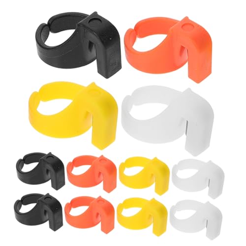 COOPHYA 12 Stück Teiliges Finger Cutter Ring Fadenschneider für Quilting Diy Projekte Garn und Angelschnur Weiß Gelb Schwarz und Orange Leicht Tragbar Präzise und Effizient von COOPHYA