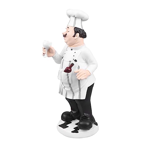 COOPHYA 1stk Küchencheffiguren Sammlerfigur Kochmodell Kochfiguren Aus Harz Bäckerei Deko Koch Figur Italienischer Kuchen Küchenchef Figur Italienischer Koch Kochen 3D Esstisch Frankreich von COOPHYA