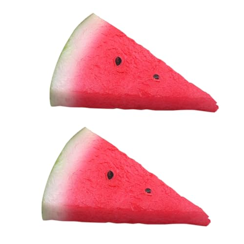 COOPHYA 2st Simulierte Wassermelone Küche Fruchtmodell Plastikfrucht Haarnadeln Simulation Einer Wassermelonenscheibe Falsches Obst Künstlich PVC In Scheiben Geschnittene Wassermelone von COOPHYA