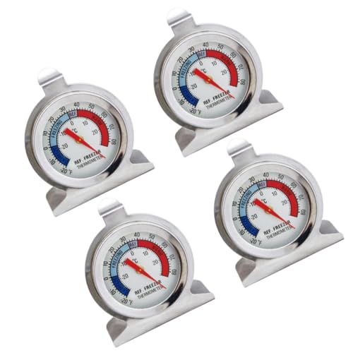 COOPHYA 4 Stück Langlebiges Edelstahl Kühlschrankthermometer Robustes Gefrierschrank Thermometer mit Papierverpackung Präzise Temperaturanzeige Praktisch und für Zuhause und Büro von COOPHYA