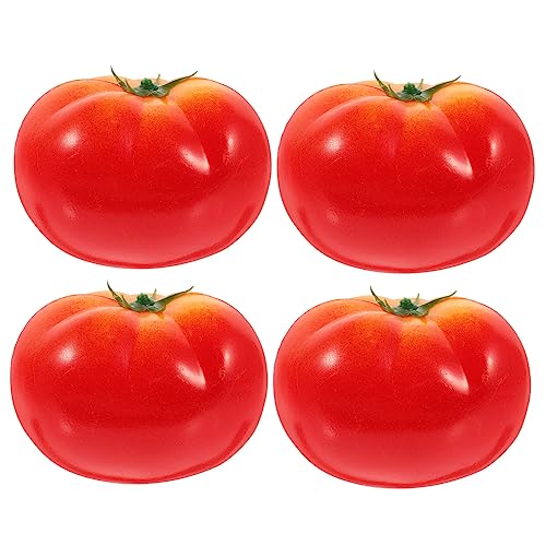 COOPHYA 4 Stück Nachahmung Tomate Lebensechte Gefälschte Tomate Künstliche Rote Tomate Künstliche Minitomaten Gefälschte Tomatenmodelle Plastik Gefälschtes Gemüse Kleinkind Hohe Simulation von COOPHYA