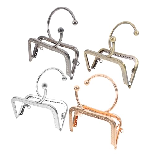 COOPHYA 4 Stück O Förmiger Taschenrahmen mit Festen Griffen Tragbarer Handtaschenrahmen für DIY Handtaschen für Projekte und Reparaturen Farben Hellgold Antikbronze Gunmetal von COOPHYA