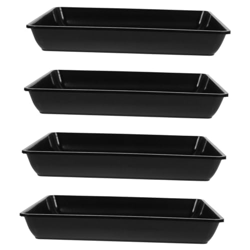 COOPHYA 4 Stück Teiliges Pflanzuntersetzer Robustem Kunststoff Eckige Pflanzschalen mit Wasserablauf Strapazierfähige Pflanztrays für Garten und Balkon Schützende Pflanzgefäß-unterlage von COOPHYA