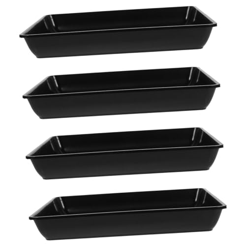 COOPHYA 4 Stück Teiliges Quadratische Pflanzuntersetzer aus Schwarzem Kunststoff wasserdichte Pflanzschalen für Kleine Blumentöpfe Tropfsichere Garten Zimmerpflanzen-untersetzer rutschfest von COOPHYA