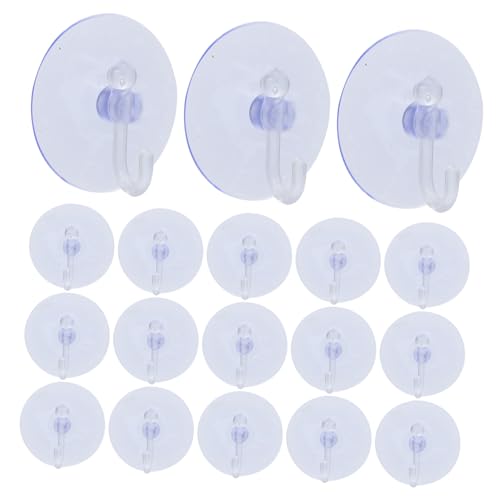 COOPHYA 40 Stück Transparente Saugnapf Haken mit Haken Wiederverwendbar für Küche Bad Dusche Rutschfest Einfach zu Montieren Geeignet für Glatte Flächen Wie Glas Fliesen Metall von COOPHYA