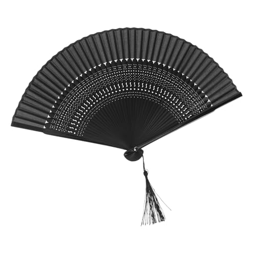 COOPHYA Faltbarer Handfächer mit Quaste Chinesischer Tanzfächer Eleganter Faltbarer Handventilator für Performance Fotorequisit und Sommerreise Dekorativer Kunstfächer von COOPHYA