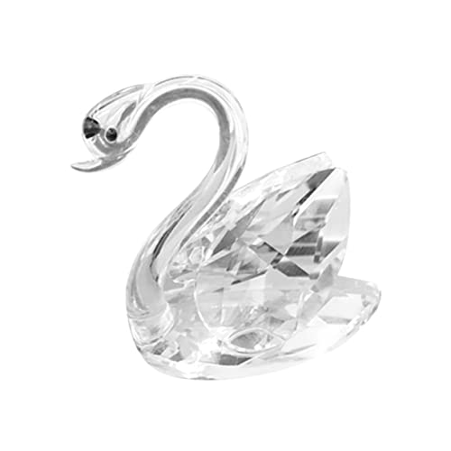 COOPHYA Kristallverzierungen Paar Desktop Swan Decor Schwäne Figuren Statue Schwan-Ornament Partyschmuck Einweihungsgeschenk Dekorative Künste Rosa Tier Weißer Kristall Hochzeit Souvenir von COOPHYA