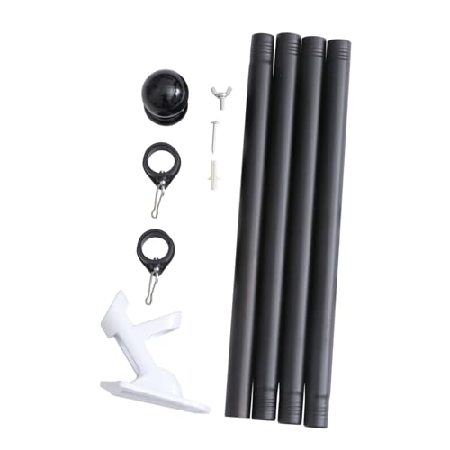 COOPHYA Outdoor Fahnenmast aus Rostfreiem Metall mit Aluminium Sockel Drehbare Fahnenhalterung Wetterfester Flaggenmast Halter für Garten Balkon Terrasse Zufällige Farbe von COOPHYA