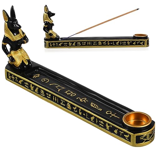 COOPHYA Räuchergefäß 1 Stück Harz-Räucherbrett Holzpaletten Halter Für Ätherische Öle Kegelhalter Ständer Tutanchamun-Skulptur Räucherstäbchen-Tablett Räuchergefäß Hotel-Desktop-Zubehör von COOPHYA