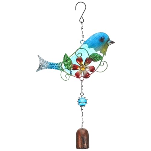 COOPHYA Vogel-Windspiel zum Aufhängen Vogelwindglocke Vintage Windglocke bürodeko büro Dekoration Kunsthandwerk Windspiele Balkon klingel Handwerk Windspiel Tier schmücken Glas Vogel von COOPHYA