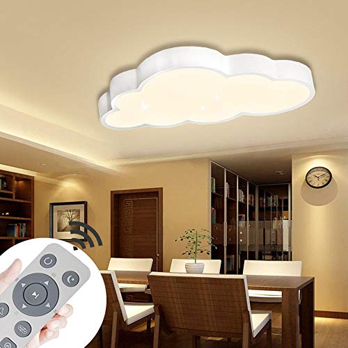 48w LED Deckenleuchte Kinderzimmer Dimmbar Wolken Schlafzimmer Mit Fernbedienung Ultradünnes Wolkenlicht Kann In Wohnzimmer Esszimmer Und Arbeitszimmer Verwendet Werden (Weiß-48W) von COOSNUG