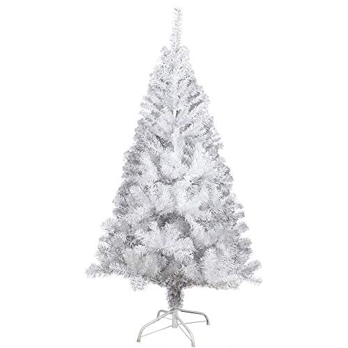 COOSNUG 120cm Weihnachtsbaum Künstlich Weiß unechter Tannenbaum mit Metall Christbaum Ständer Schwer entflammbar von COOSNUG