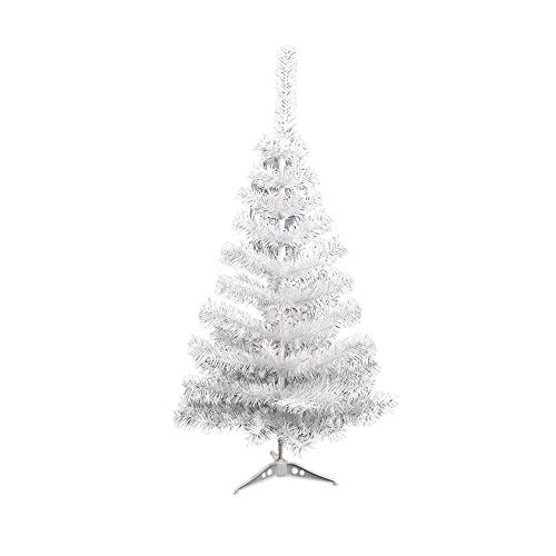 COOSNUG 90CM Künstlicher Modischer Weiß Weihnachtsbaum Tannenbaum Kunstbaum Kusttanne mit Metallfuß von COOSNUG