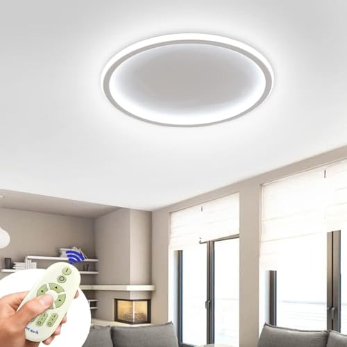 Deckenlampe LED Deckenleuchte 36W Weiss Rund 30x30cm Wohnzimmer Lampe Modern Deckenleuchten Kueche Flur Schlafzimmer 2.4G Fernbedienung von COOSNUG