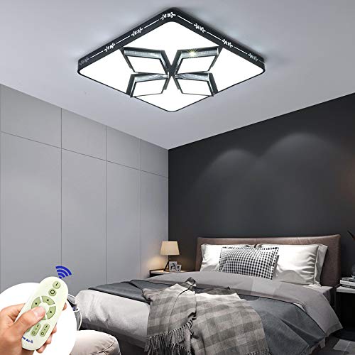 COOSNUG LED Deckenlampe 64W Dimmbar Rhombus Deckenleuchte Schwarz Modern Schlafzimmer Küche Flur Wohnzimmer Dachlampe 3000-6500K von COOSNUG