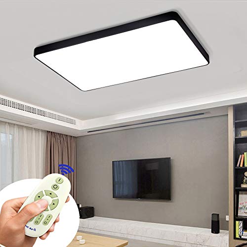 COOSNUG LED Deckenleuchte 72W Dimmbar Schwarz Quadrat Deckenlampe Wohnzimmer Schlafzimmer Küche Panel Leuchte (3000-6500K) von COOSNUG