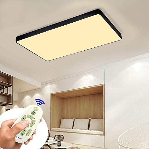 COOSNUG LED Deckenleuchte 72W Dimmbar Schwarz Quadrat Deckenlampe Wohnzimmer Schlafzimmer Küche Panel Leuchte (3000-6500K) von COOSNUG