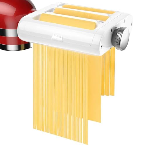 Nudelvorsatz Zubehör für KitchenAid-Standmixer 3-in-1 Set Nudelmaschine inklusive Nudelblattroller, Spaghettischneider, Fettuccine-SchneiderCutter Nudelroller & Schneide-Aufsatz von COOSNUG