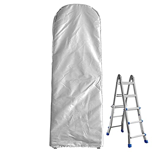 COOSOO Klappbare Leiterabdeckung, staubdicht, wasserdicht, mit Kordelzug, für Trittleiter, Terrasse, Garten, Outdoor, Haushalt, Aufbewahrungstasche, Silber von COOSOO