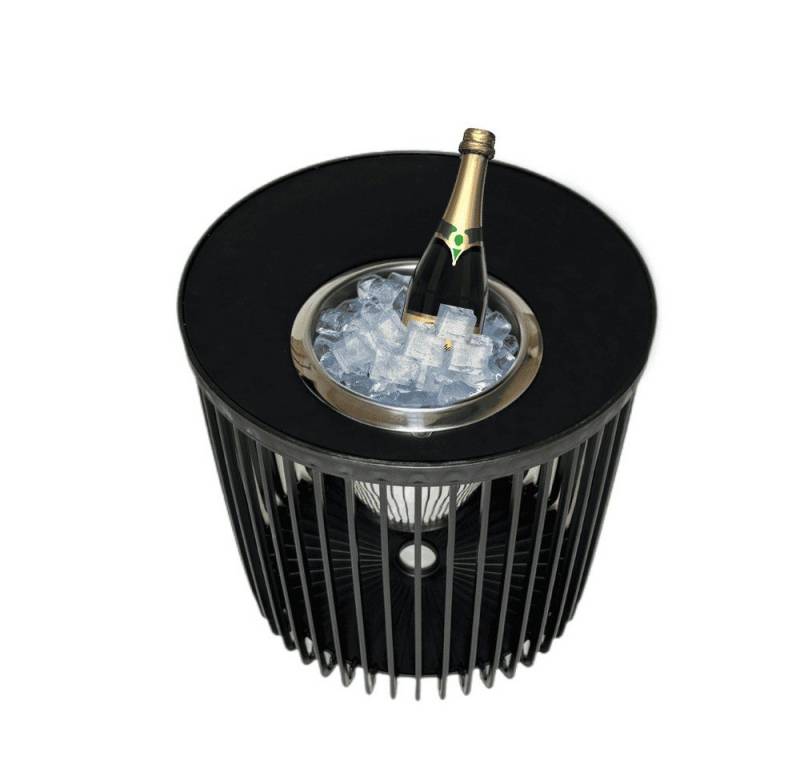 COOTAB Cooler Table Beistelltisch Copenhagen Beistelltisch mit Edelstahl-Weinkühler (1-St), Wetterfest, Pflegeleicht, Hitzebeständig, Stapelbar von COOTAB Cooler Table