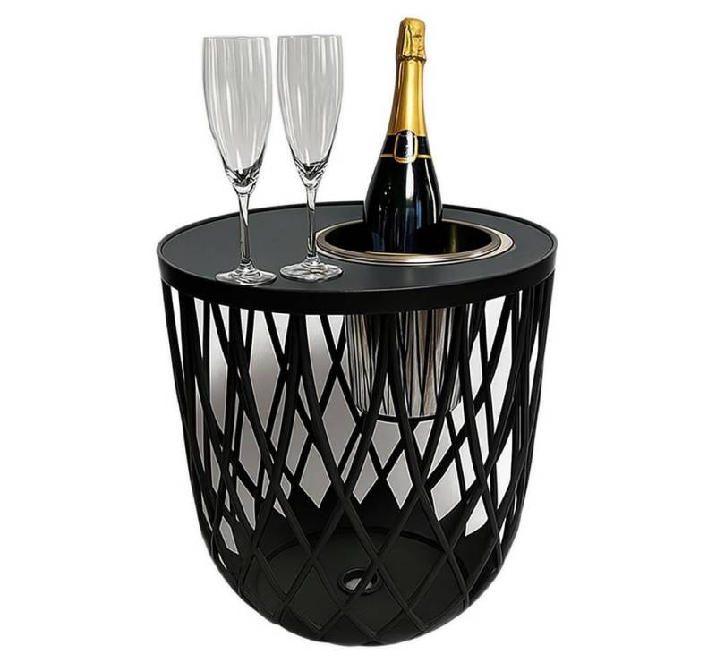 COOTAB Cooler Table Beistelltisch Dubai Beistelltisch mit Edelstahl-Weinkühler 45 cm (1-St), Wetterfest, Pflegeleicht, Hitzebeständig, Stapelbar von COOTAB Cooler Table