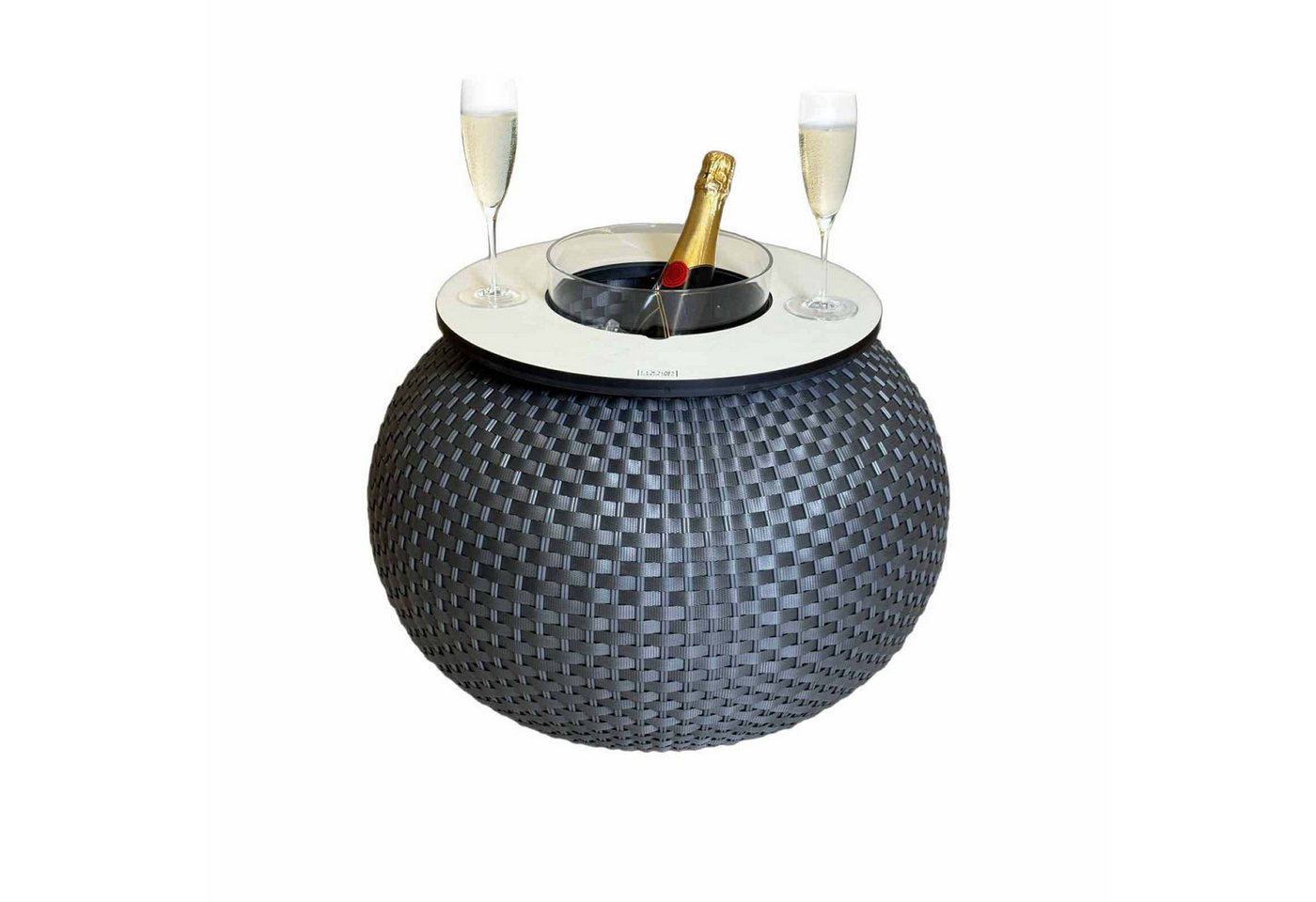 COOTAB Cooler Table Beistelltisch Milano Beistelltisch mit Acryl-Kühler 40 cm (1-St), Wetterfest, Pflegeleicht, Hitzebeständig, Verstellbare Füße von COOTAB Cooler Table