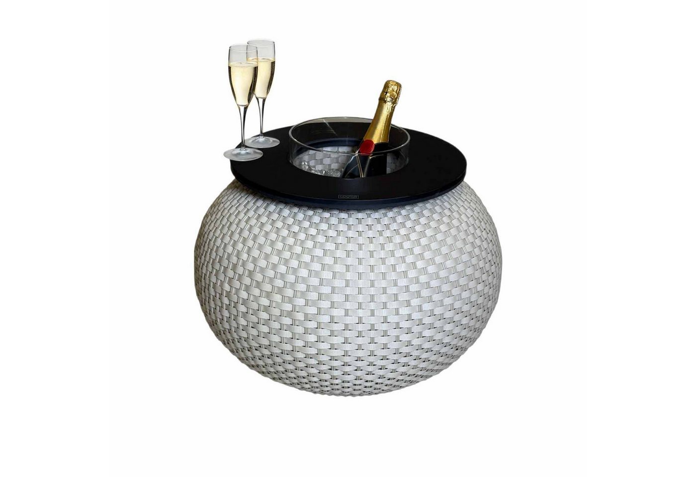 COOTAB Cooler Table Beistelltisch Milano Beistelltisch mit Acryl-Kühler 40 cm (1-St), Wetterfest, Pflegeleicht, Hitzebeständig, Verstellbare Füße von COOTAB Cooler Table