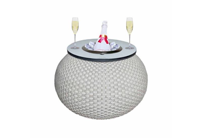 COOTAB Cooler Table Beistelltisch Milano Beistelltisch mit Edelstahl-Kühler 40 cm (1-St), Wetterfest, Pflegeleicht, Hitzebeständig, Verstellbare Füße von COOTAB Cooler Table
