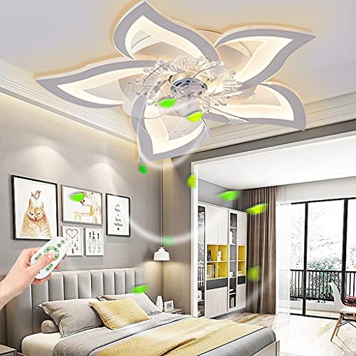 COOYO Deckenventilator Mit Beleuchtung LED Modern Fan Deckenleuchte Blütenform Leise Kreativität Ventilator Deckenlampe Kinderzimmer Fernbedienung Dimmbar Acryl Kronleuchter Wohnzimmer Esszimmer von COOYO