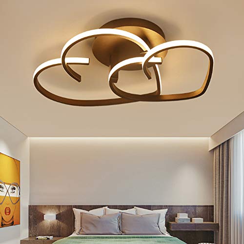 COOYO LED Modern Deckenleuchte Liebe Herz Förmiges Design Kronleuchter Warme Romantische Deckenlampe Einfache Acryl Deckenlicht Esszimmer Schlafzimmer Küchen Flur Lampen,Braun,dimming/65cm(48W COOYO LED Modern Deckenleuchte Liebe Herz Förmiges Design Kronleuchter Warme Romantische Deckenlampe Einfache Acryl Deckenlicht Esszimmer Schlafzimmer Küchen Flur Lampen,Braun,dimming/65cm(48W von COOYO