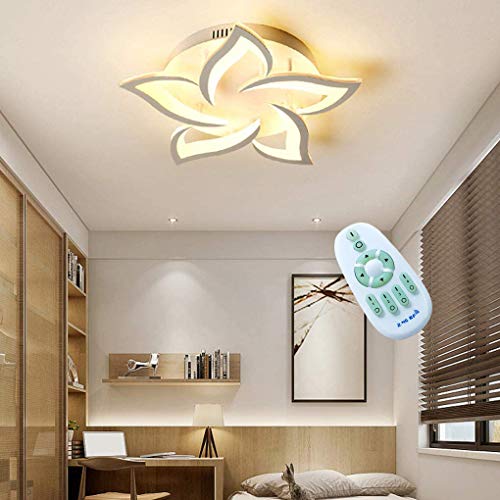 COOYO Led Deckenleuchte Moderne Kreative Blumenform Design Deckenlampe Mit Fernbedienung Dimmbar Metall Acryl Blütenblätter Deckenlicht Schlafzimmer Küche Wohnzimmer Esstisch Innenraum Lampe,5 heads von COOYO