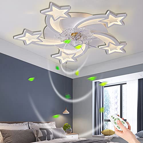 Deckenventilator Mit Beleuchtung LED Dimmbar Mit Fernbedienung Deckenleuchte 5-Flammige Blütenform Leise Kreativität Ventilator Deckenlampe Schlafzimmer Kinderzimmer Esszimmer Wohnzimmer Fan Lampn,A … von COOYO