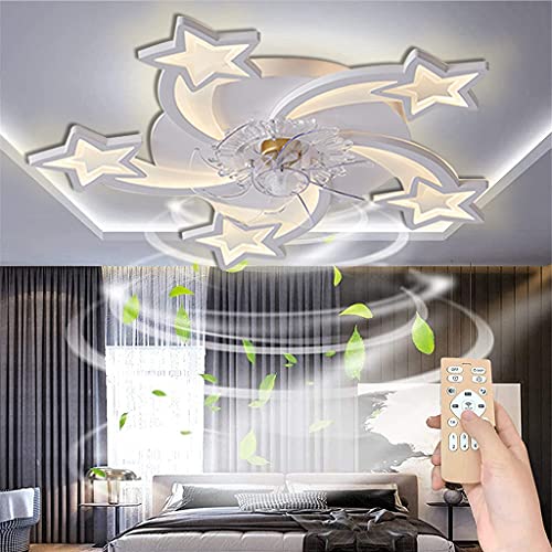 LED Deckenventilator Mit Beleuchtung Deckenleuchte Kreativität Moderne Invisible Ventilator Deckenlampe Dimmbar Mit Fernbedienung Ultra-Leise Esszimmer Schlafzimmer Wohnzimmer Kinderzimmer Fan Lampe … von COOYO