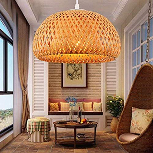 Vintage Pendelleuchte Handgeflochten Bambus Pendellampe Kreative Hängeleuchte E27 Höhenverstellbare Restaurant Kronleuchter Schlafzimmer Wohnzimmer Café Hängelampe,45cm Vintage Pendelleuchte Handgeflochten Bambus Pendellampe Kreative Hängeleuchte E27 Höhenverstellbare Restaurant Kronleuchter Schlafzimmer Wohnzimmer Café Hängelampe,45cm von COOYO